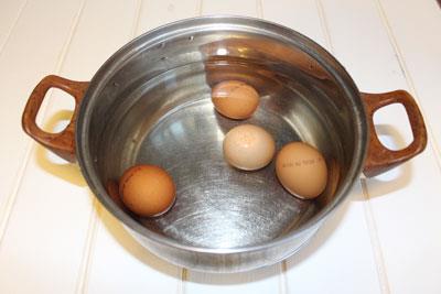 Salata od miomoze Tvrdo kuhana jaja. Ohladiti, oguliti. ?>